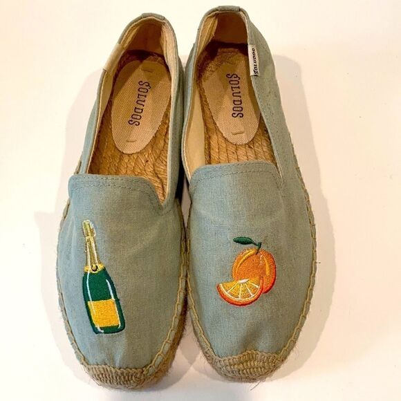 Soludos Blue Wine Orange Embroidered Espadrilles 6.5 - Picture 1 of 10
